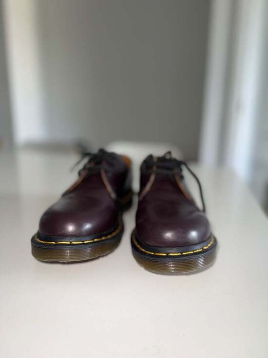 Dr. Martens 1461 Burgundy Smooth Leather 3-Eye Shoes Size US Men 7 / Women 8